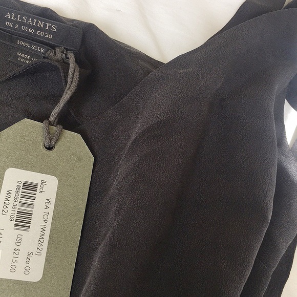 ALLSAINTS vea wrap silk top - Picture 6 of 8